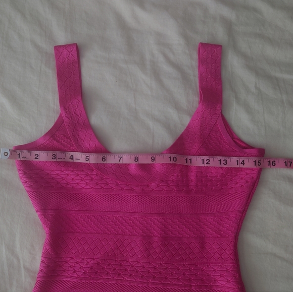 EUC Hot Pink HERVE LEGER Lilykate Mini Dress Small / S $1590 Barbie Neon Bodycon - Picture 7 of 9